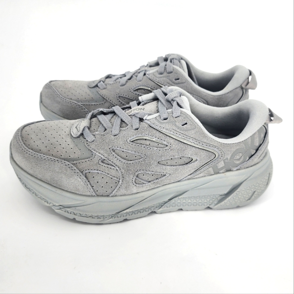 Hoka NIB Clifton L Suede Limestone Womens 6.5/Mens 5.5
